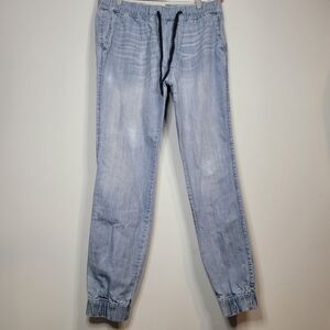 Abercrombie & Fitch Light Wash Jogging Jeans, Elastic Waist, Size XL